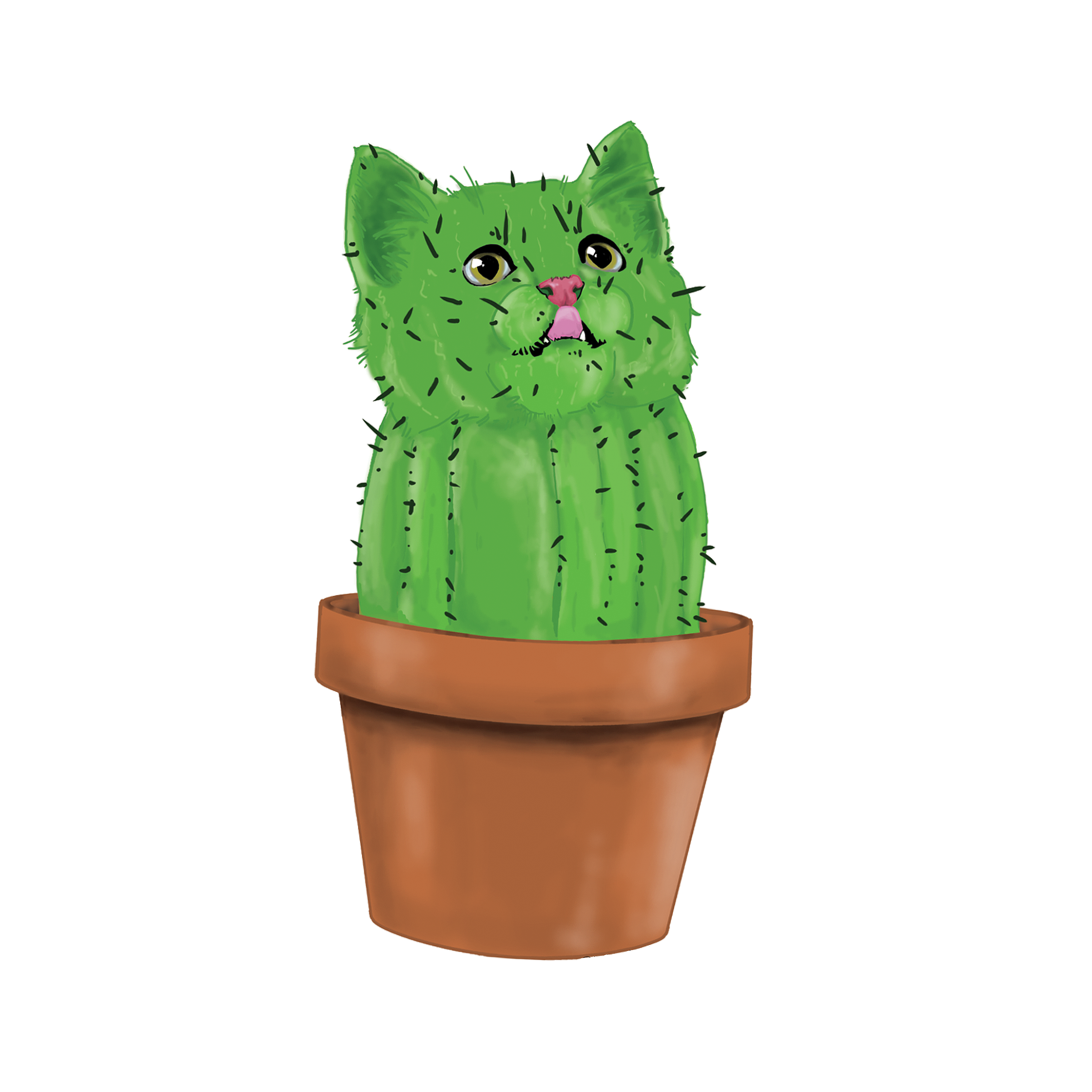 Cacti Cat Sticker