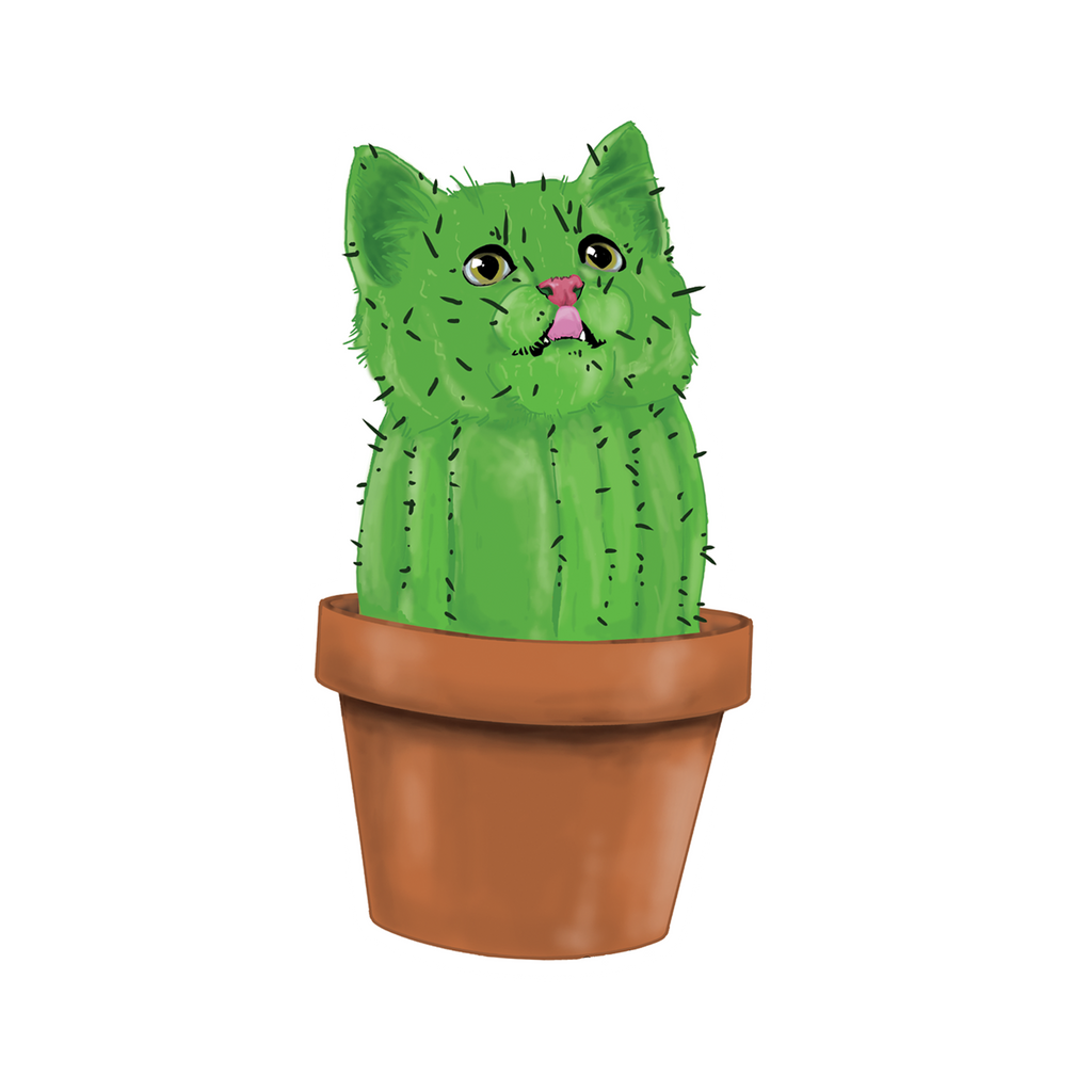 Cacti Cat Sticker