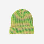 Simple Grid Knit Beanie: Lime Pink