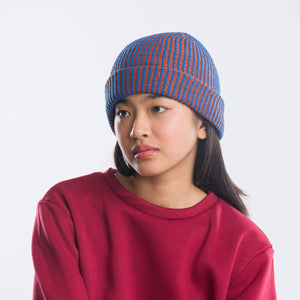 Simple Rib Knit Beanie: Kelly Stone Blue