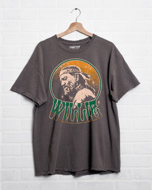 Willie Nelson Born Crystal Charcoal Thrifted Tee
