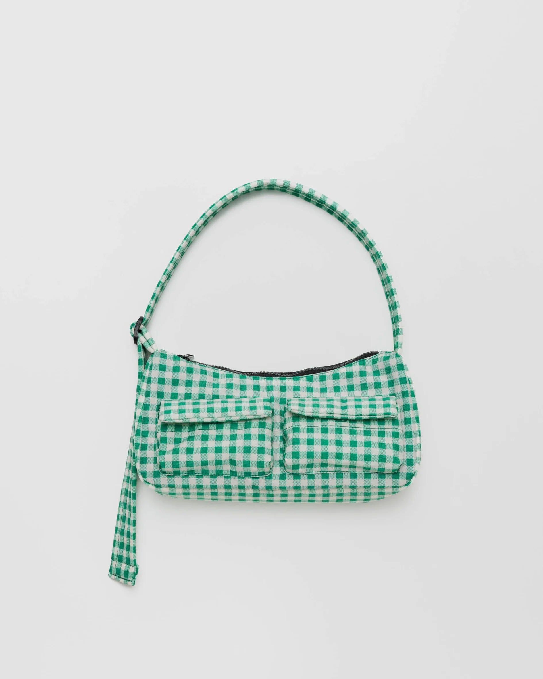 Cargo Shoulder Bag - Green Gingham