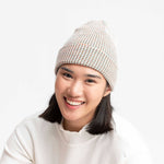 Simple Grid Knit Beanie: Lime Pink