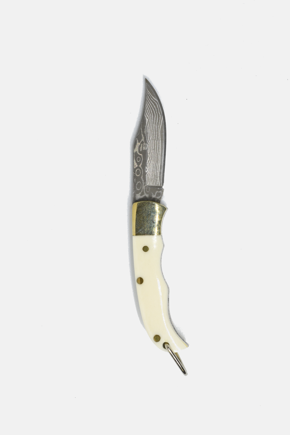 Ox-bone // Ox-horn Inlay Folding Knife: Black Ox-horn