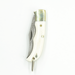 Ox-bone // Ox-horn Inlay Folding Knife: Black Ox-horn