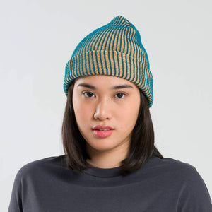 Simple Rib Knit Beanie: Kelly Stone Blue