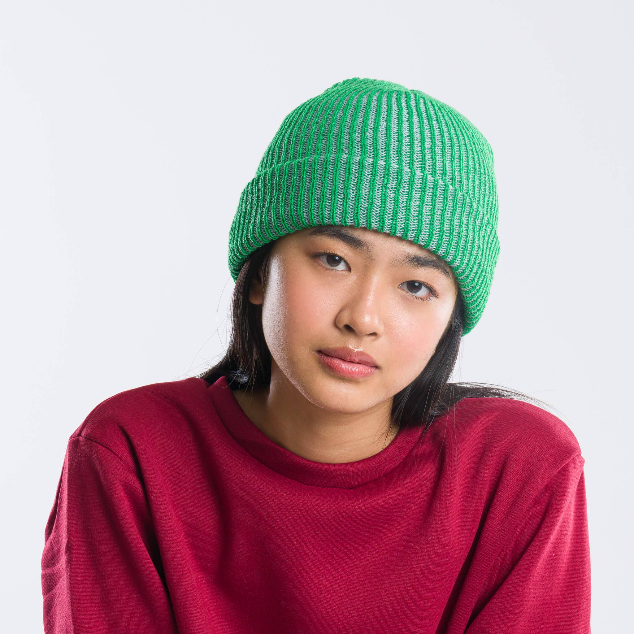 Simple Rib Knit Beanie: Kelly Stone Blue