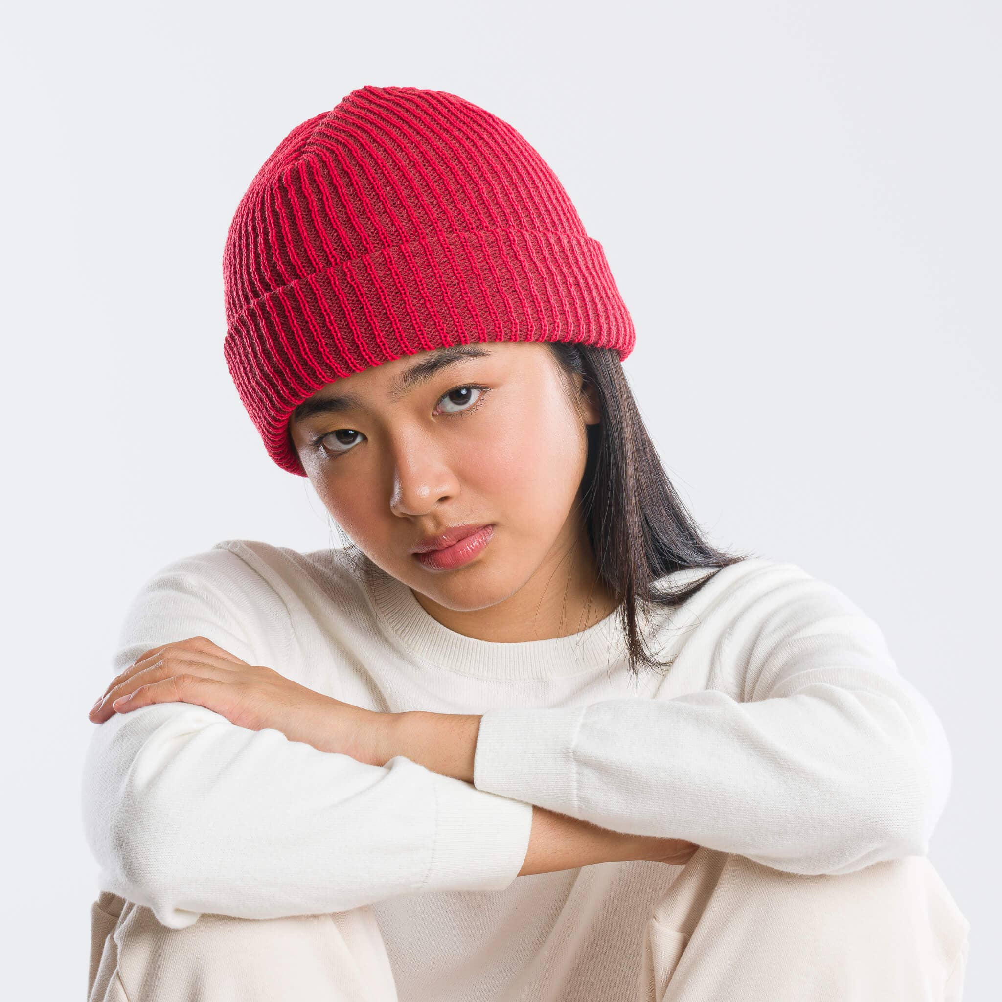 Simple Rib Knit Beanie: Kelly Stone Blue