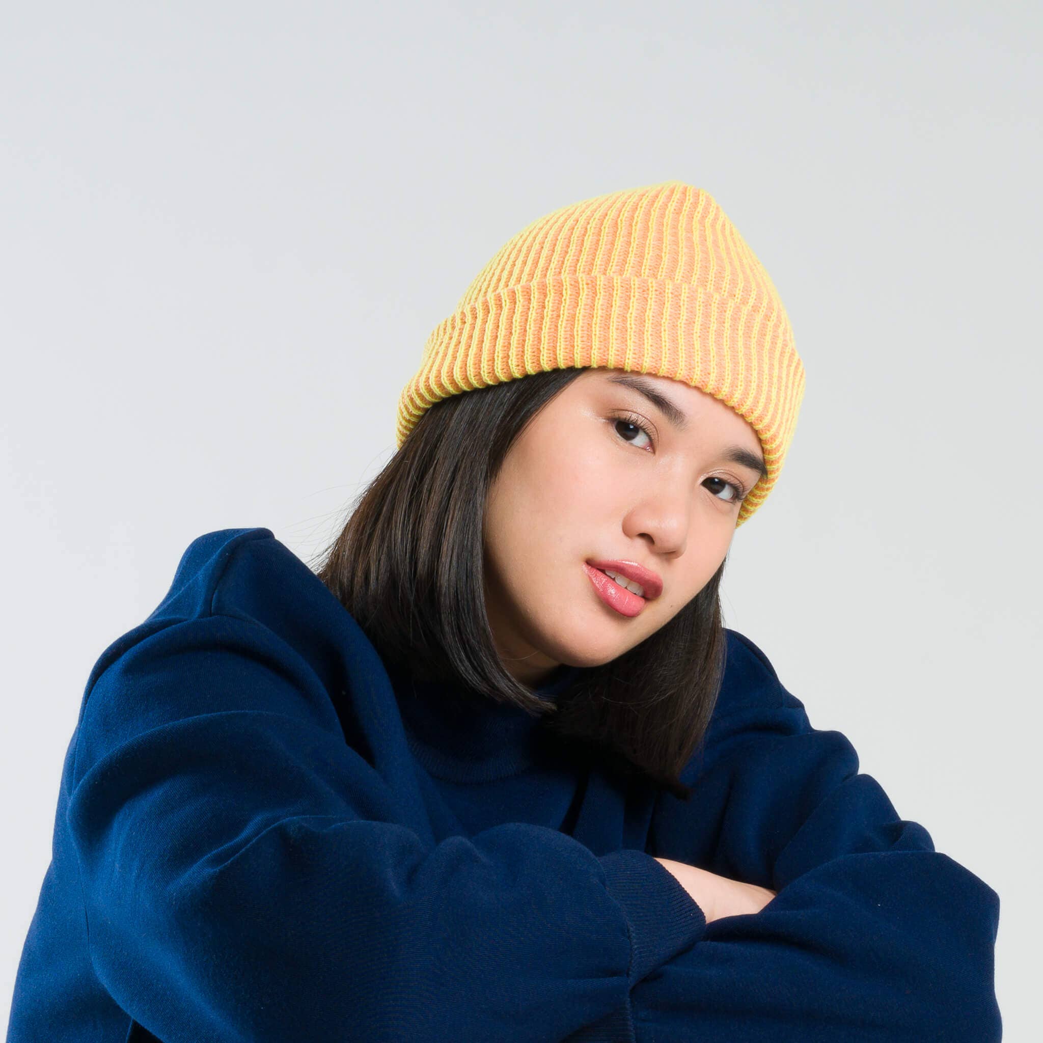 Simple Rib Knit Beanie: Kelly Stone Blue