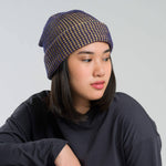 Simple Grid Knit Beanie: Wine Red