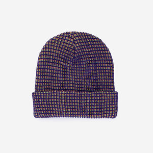 Simple Grid Knit Beanie: Wine Red