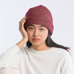 Simple Grid Knit Beanie: Lime Pink