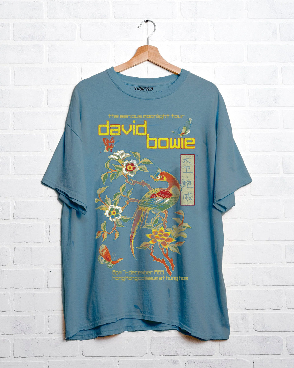 Gala Blue David Bowie Hong Kong Thrifted Tee