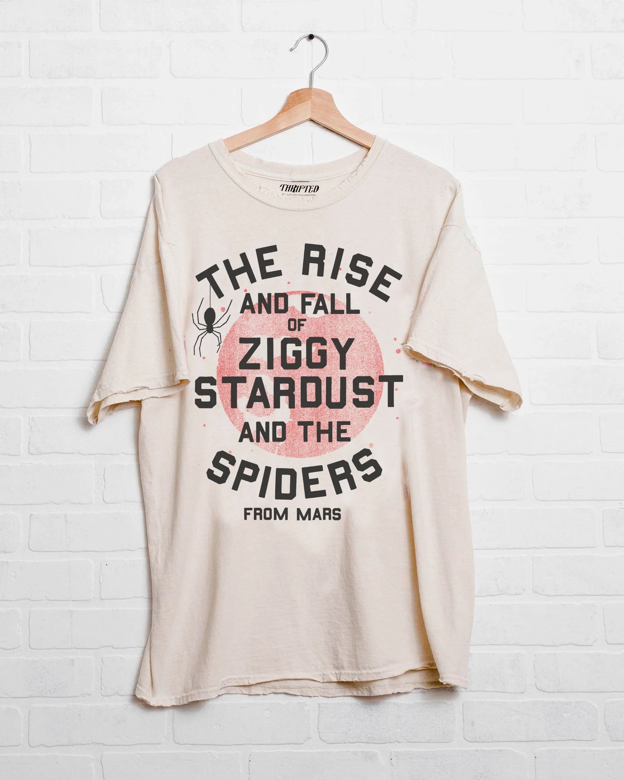 David Bowie Rise Spider Flocked Off White Hi-DiveTee