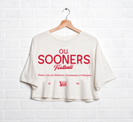 OU Sooners Shot Off White Cropped Tee