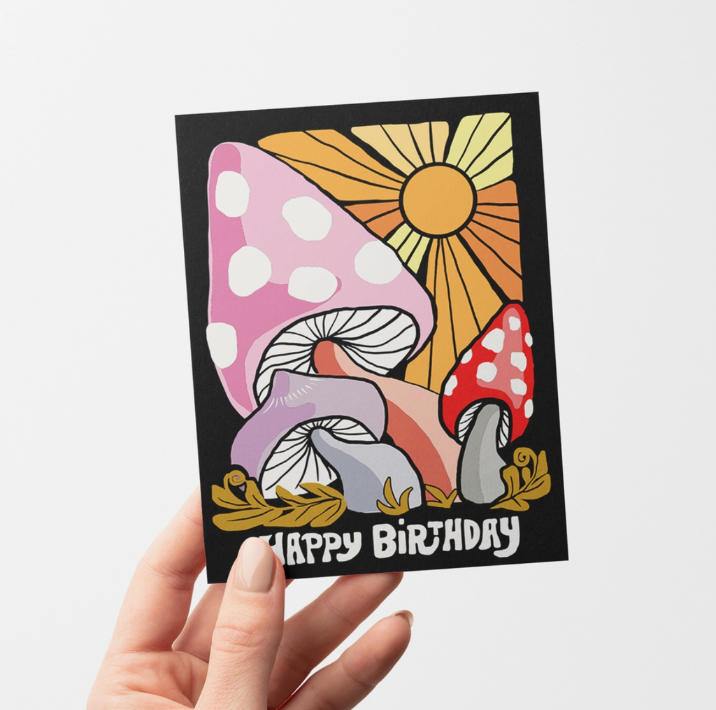 Magic Mushroom Birthday Greeting Card