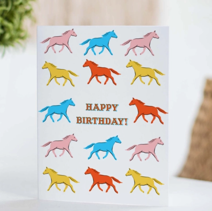 Horses Birthday Greeting Card