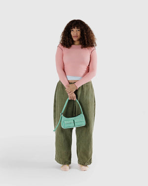 Cargo Shoulder Bag - Green Gingham