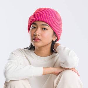 Simple Rib Knit Beanie: Kelly Stone Blue