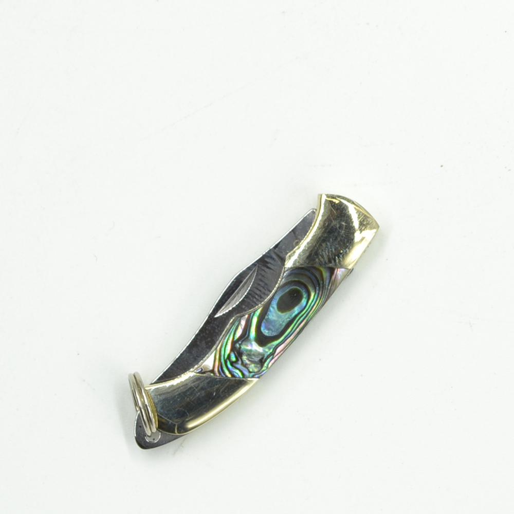 Mini Inlay Folding Knife: Abalone