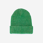 Simple Grid Knit Beanie: Lime Pink