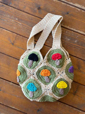 Crochet Tote Bag - Mushroom Granny Square