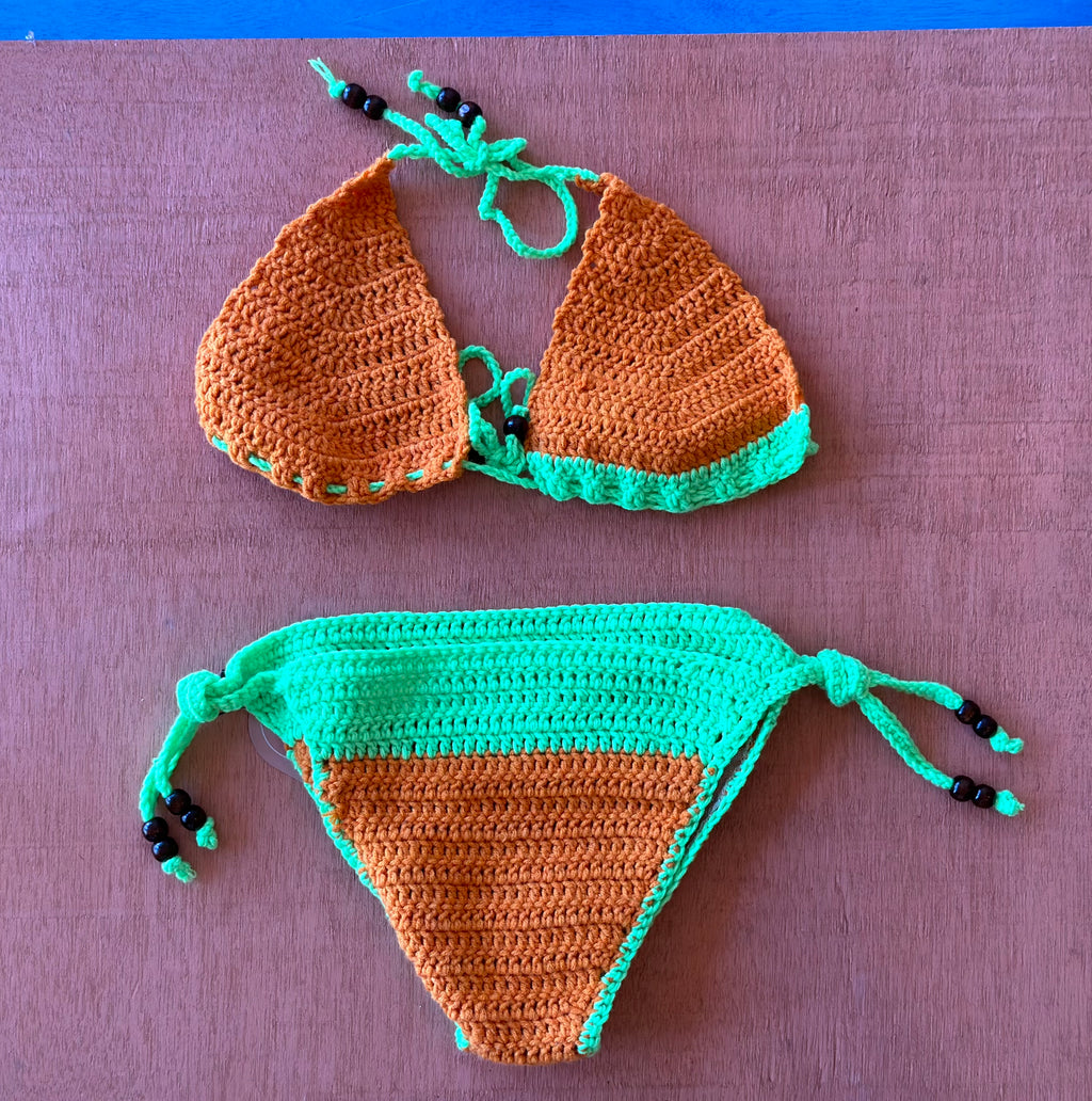 Crochet Bikini Set - SM/MD - Orange
