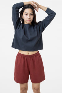 LS Cropped Tee - Dolphin Blue