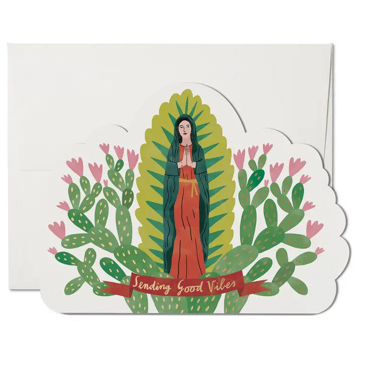 Saintly Vibes Encouragement Card Red Cap Cards