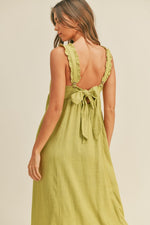 Linen Maxi Dress - Lime