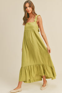 Linen Maxi Dress - Lime Mious Muse
