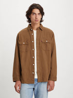 Jackson Worker Shirt - Brown Garmet Dyed Hemp Levi 76% Cotton, 24% hemp