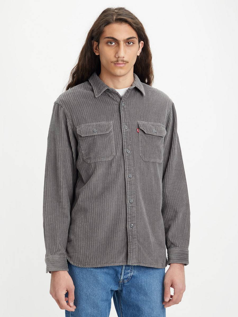 Jackson Worker Corduroy Shirt - Pewter Levi