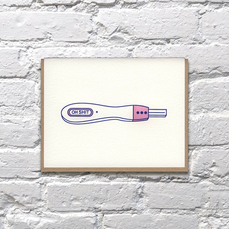 Oh Shit Pregnancy Test Baby Card