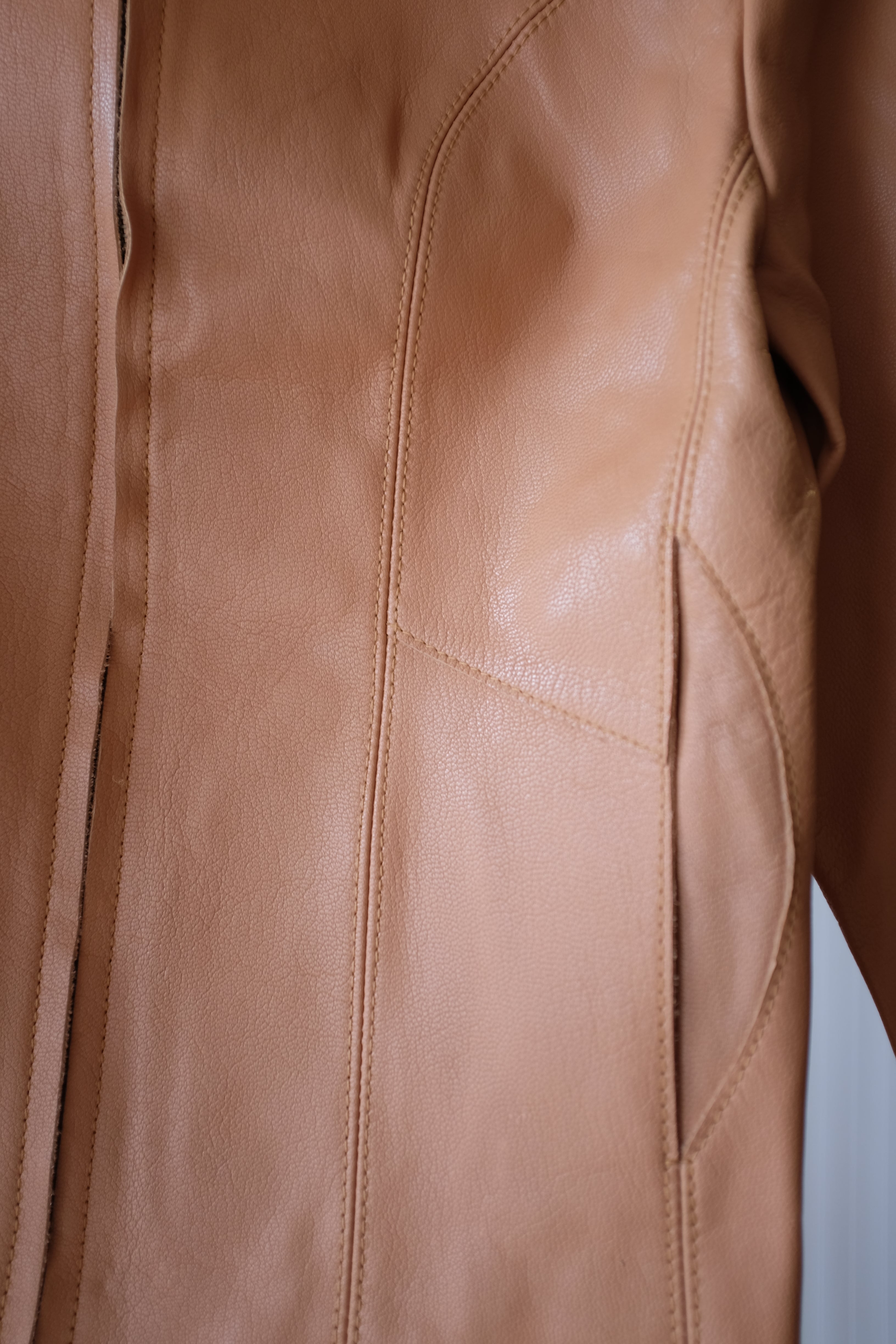 Gap Tan Leather Jacket - Vintage