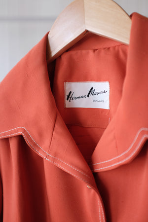 Herman Marcus 70’s Dress Orange/Cream - MD