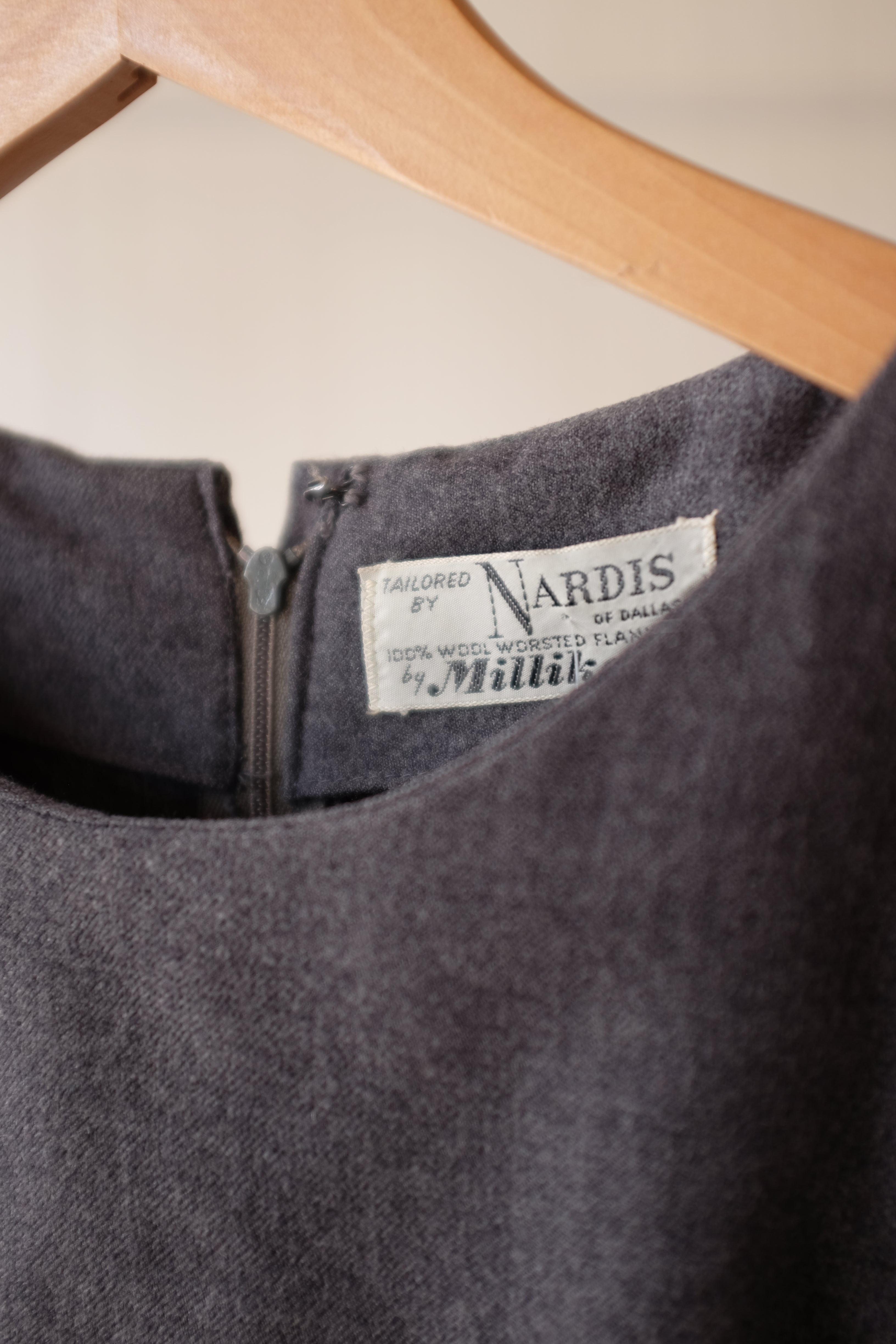 Nardis Wool Flannel Dress Grey - MD