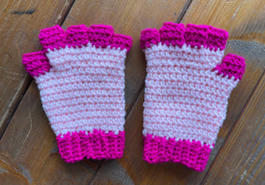 Crochet Glove - Two Tone Pink