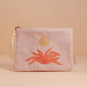 Corduroy Pouch - Plant Pale Pink