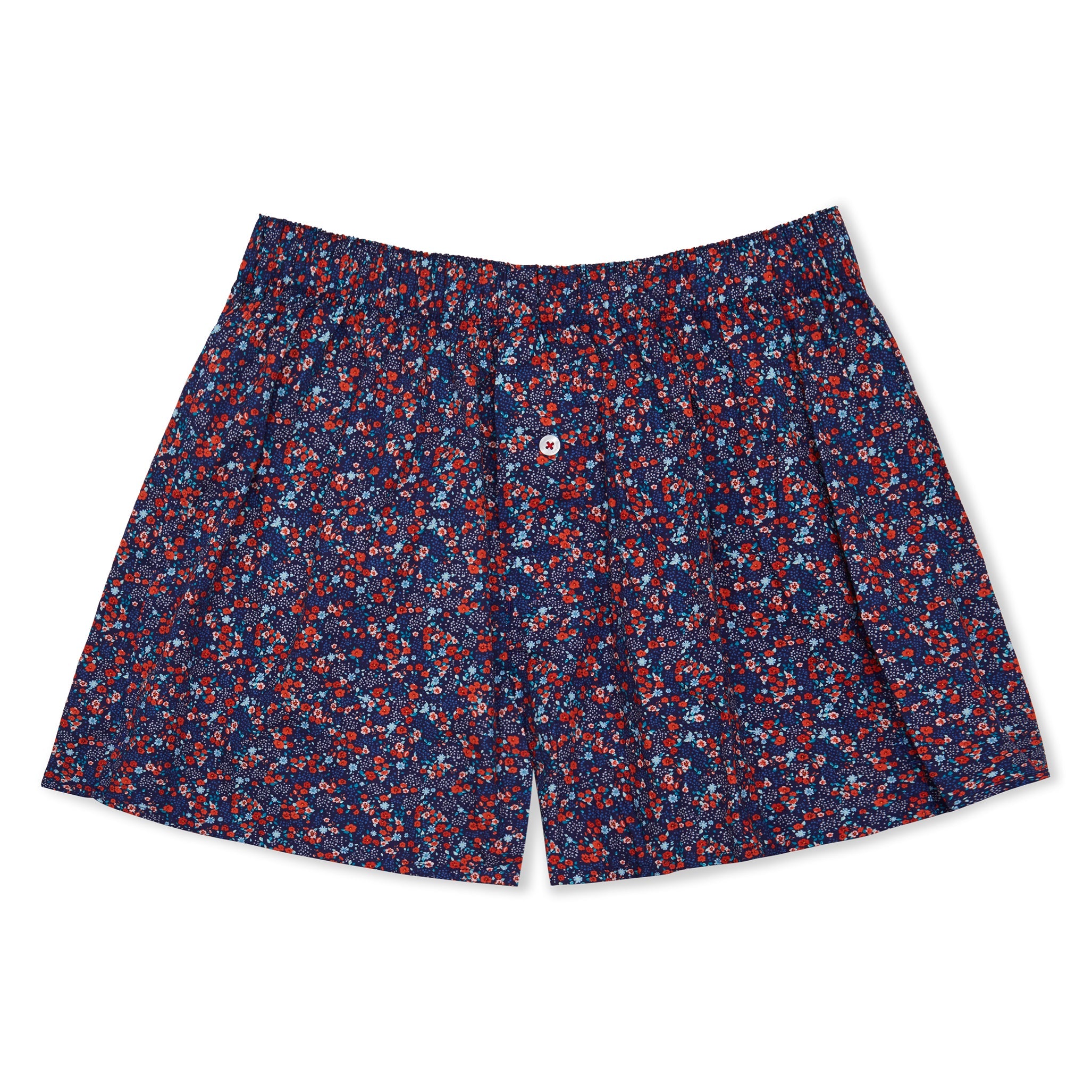 Drutherswear Organic Cotton Micro Floral Boxer Shorts - Navy