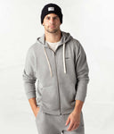 100% Japanese Supima cotton Olivers Classic Zip Hoodie Grey Marle