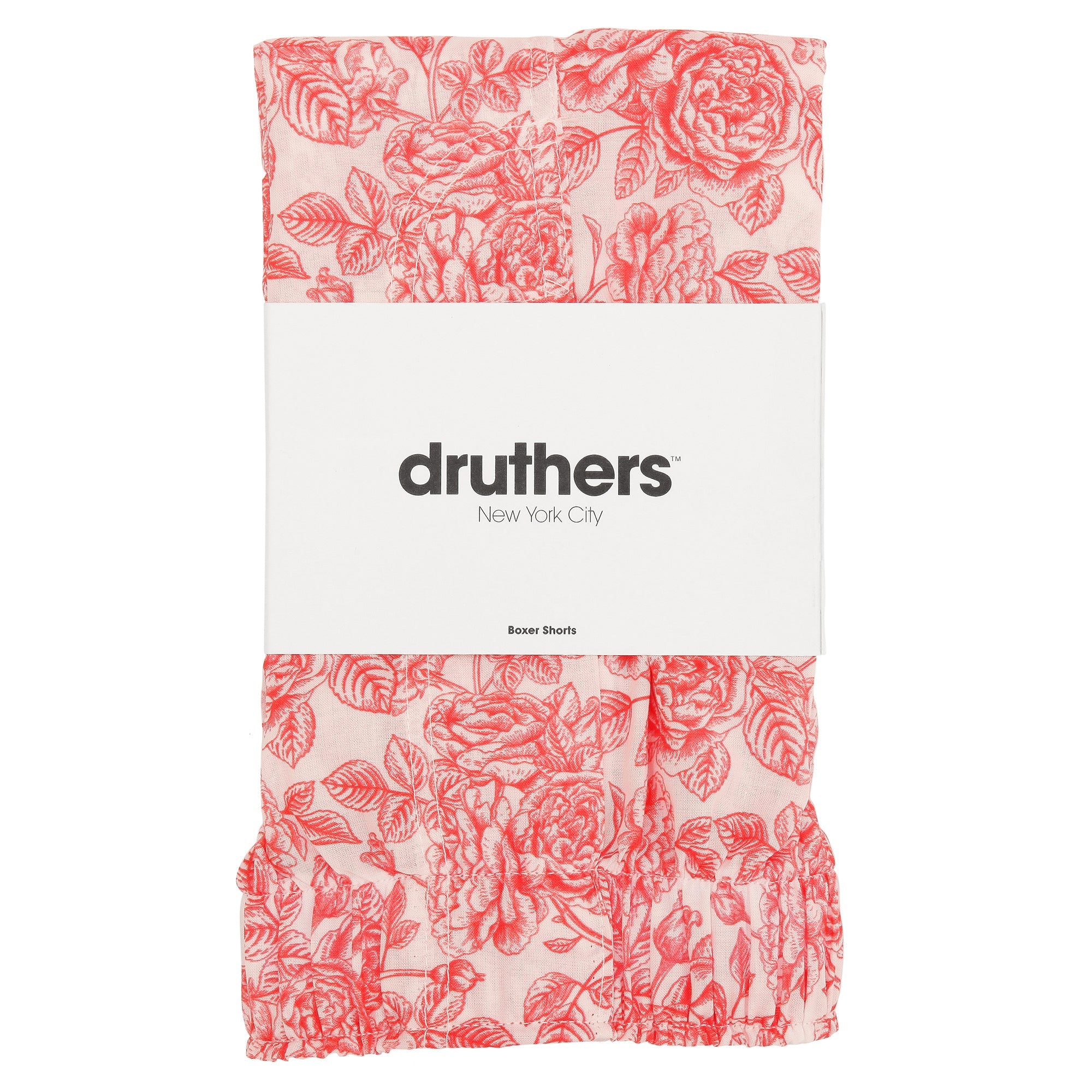 Drutherswear Organic Cotton Roses Boxer Shorts - White