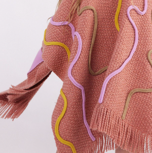 Mutma Handmade Knitted Poncho - Rose