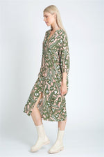 Native Youth The Marrow Print Dress Floral Smock Dress - Mauve Green