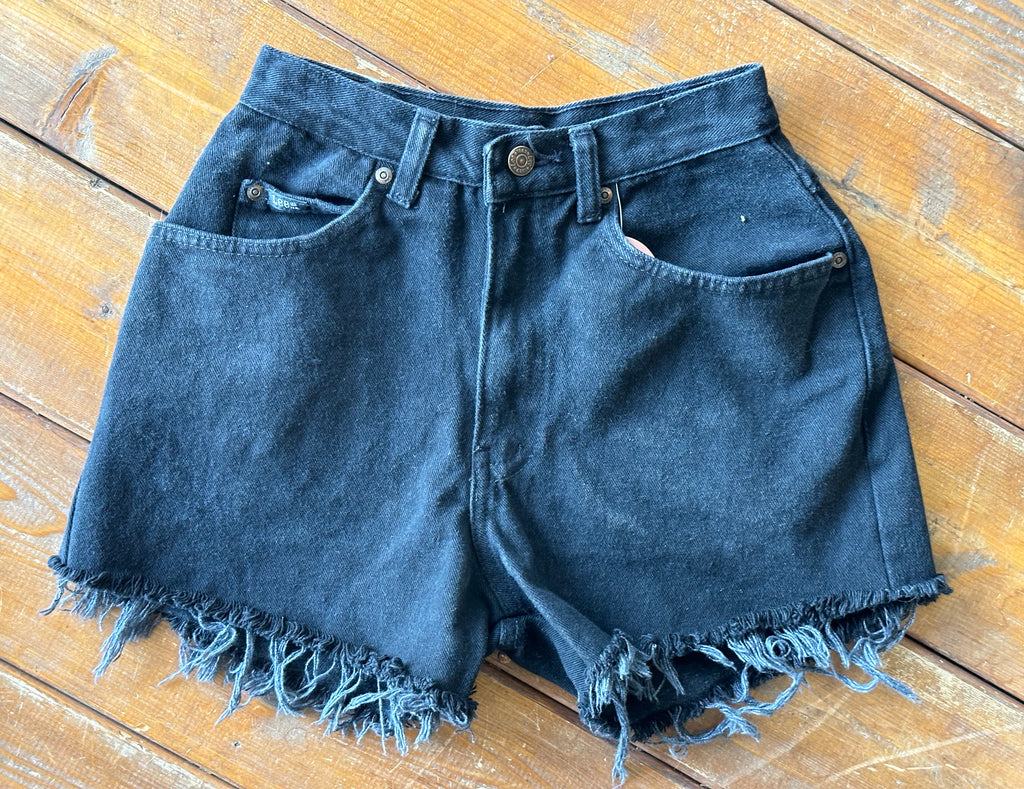 Reworked Vintage Cutoff Black Jean Short - 28