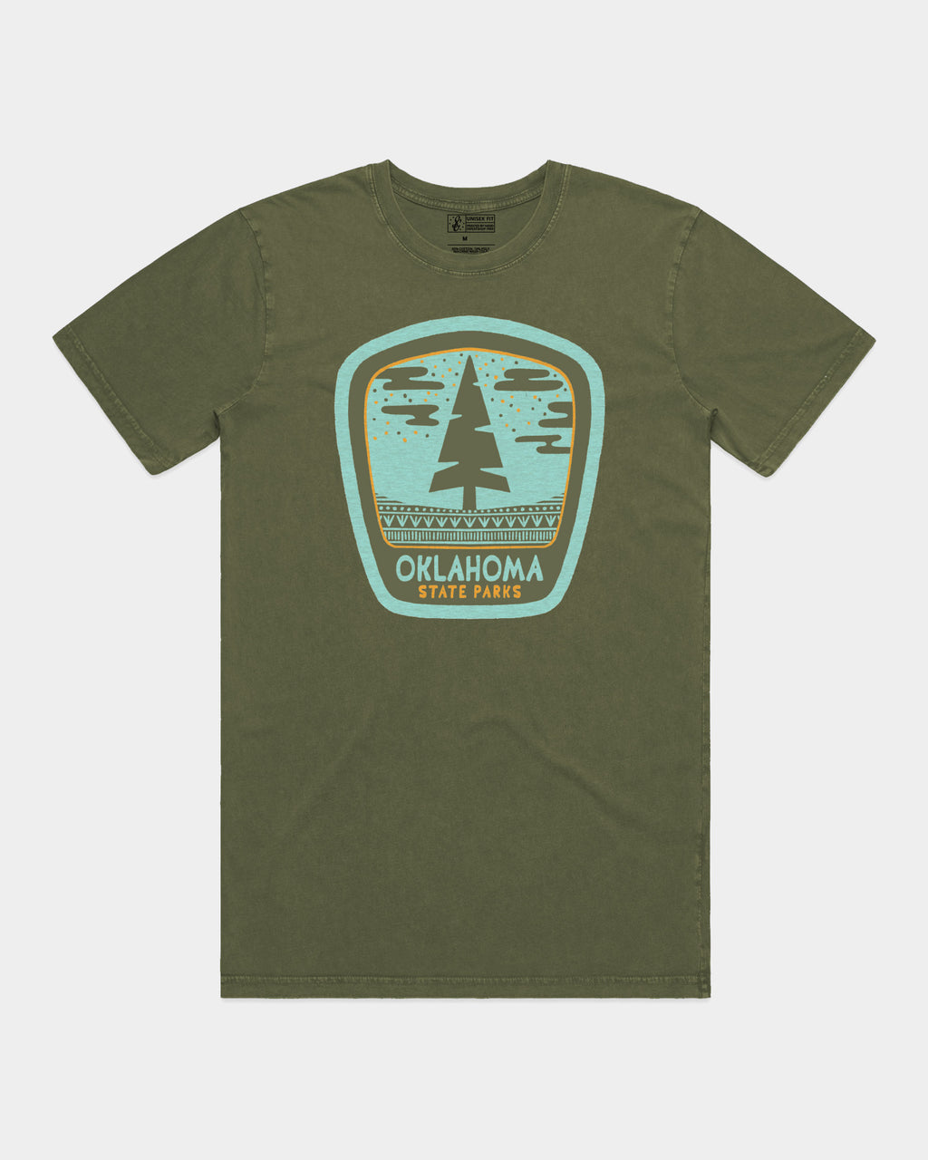 Oklahoma  State Parks Ranger Badge Tee Vintage Olive