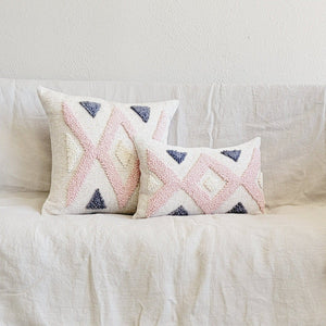 Kanju Interiors Quartz Cross Pillow Light Pink Blue