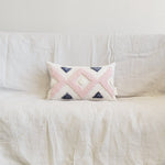 Kanju Interiors Quartz Cross Pillow Light Pink Blue